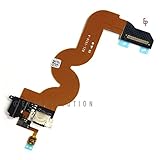 ePartSolution-iPod Touch 5th Gen Black Charger Port Dock Connector Flex Cable USB Port Charging port With Audio Jack Flex Repair Part USA Seller