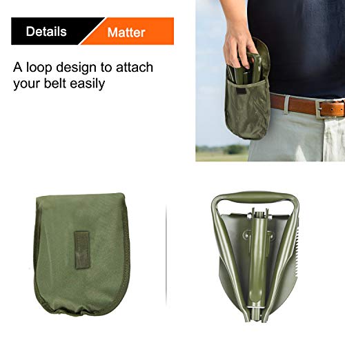 SUNHOO Collapsible Shovel, Mini Spade Shovels for Digging, Military Style Entrenching Tool for Golf Hole, Gardening, Lawn, Camping, Off Road, Portable Car Emergency Kit