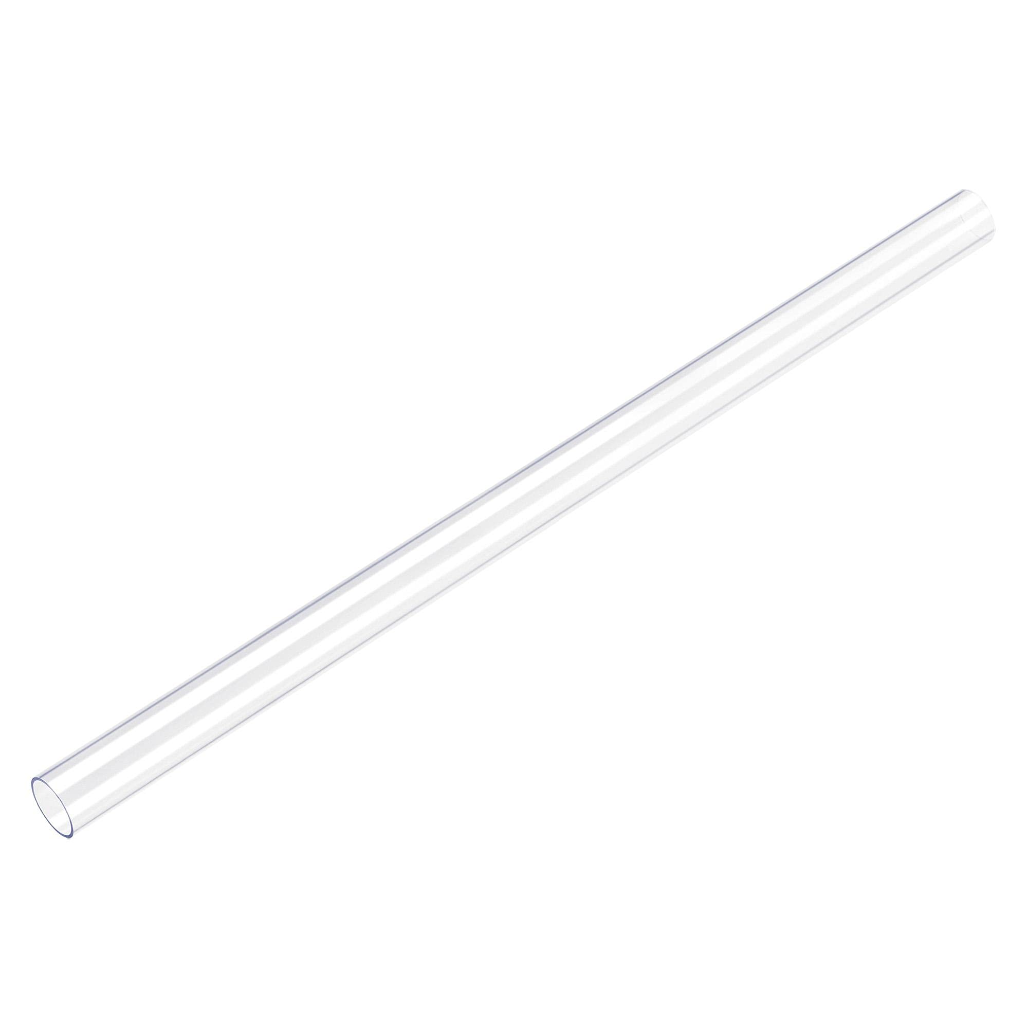 sourcing map Rigid Round Clear Tubing 12mm(15/32'') ID x 13mm(1/2'') OD x 305mm Length Plastic Tube 2pcs