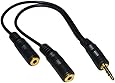 CDL Micro 3.5 mm Jack Headphone/Microphone Splitter Cable with Gold Connectors - Black