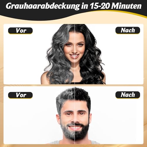 Black Hair Dye Shampoo for Grey Hair, Instant Hair Colour Shampoo for Men and Women, Black Hair Dye Shampoo 3 in 1, Hair Colour, 500 ml