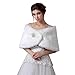 Rosalindbridal Wedding Bridal Faux Fur Wrap Shawl Cape Stole