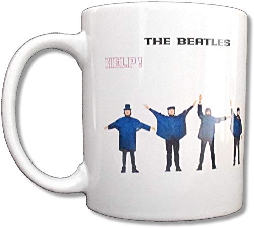 INGING The Beatles »Help! » White Ceramic Collectible Coffee Mug - Les Beatles, Paul McCartney, John Lennon, RIngo Starr, George Harrison INGING The Beatles"Help!" White Ceramic Collectible Coffee Mug