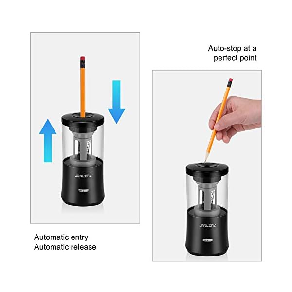 JARLINK Electric Pencil Sharpener, Fully Automated Rechargeable