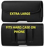 For Samsung Galaxy Note 3/4/5 & NOTE EDGE Xl Belt Clip Holster Leather Pouch Fits Otterbox Case on Phone **KPOORANBRAND (TM)
