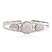 Chuvora 925 Sterling Silver Natural White Moonstone Gemstones Triple (3) Three Stones Women Cuff Bracelet