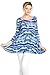 Frumos Womens Tunic Round Neck 3/4 Sleeve Top Navy Wave X-Large