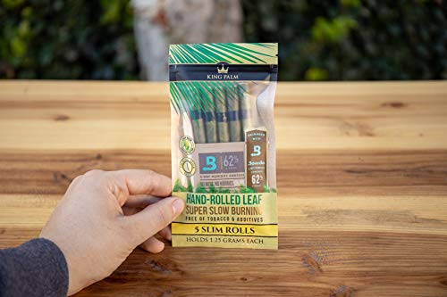 Organic Pre Rolls, Tobacco & Chemical Free, Super Slow Burning, 100% Real Palm Leaf, Just Fill It (10 Slims)