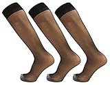 Mona's Choice 3-Pack Mens Over the Calf Sheer Nylon