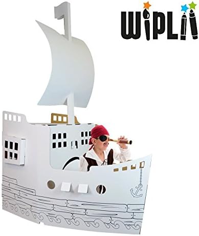 Cardboard Pirate Ship - 59,06 in x 30.71 in x 83,07 in
