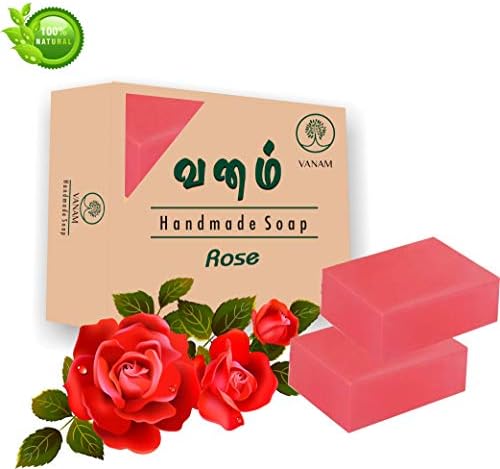 VANAM Handmade Herbal Rose Bath Soap_Pink_Pack of 5