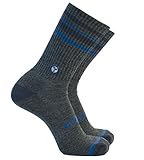 Cariloha Men's Crazy Soft Crew Sock - Buy 3 Get 1 Free (L / XL, Carbon / Royal Blue)