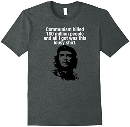 Mens Anti-Communism Che Guevara T-Shirt Large Dark Heather