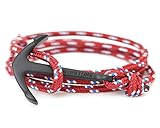 VIRGINSTONE Black Anchor Bracelets on Colorful Nylon Ropes