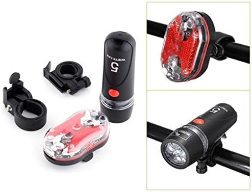 Blue Screen LLC New Bicycle Light 5 LED Front Headlight Bike Accessories Bicicleta Flashlight 9 LED Rear Taillight Lamp Kit luz bicicleta BHU2