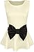 Forever Womens Sleeveless Quilted Wet Look Bow Flared Peplum Party Top