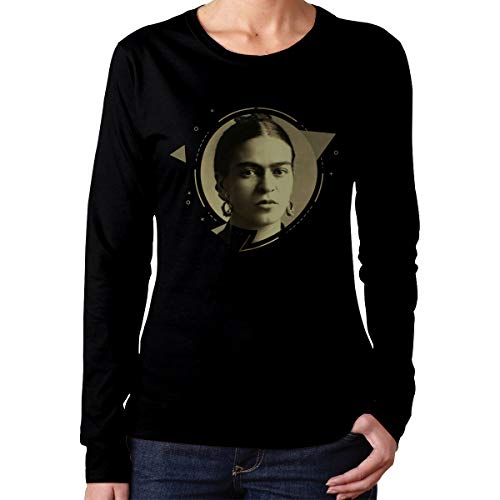 Frida Kahlo Cotton Womens T Shirt Long Sleeve Unique Women's Clothes Short Sleeve Black L