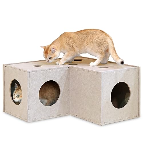 PETKARAY Cat Tunnel, Original Cat Hideaway Cave for Indoor Cats, Large