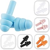 Bememo 6 Pairs Assorted Colors Ear Plugs Noise Cancelling Reusable Earplugs for Sleeping and Swimming (Multicolor A)