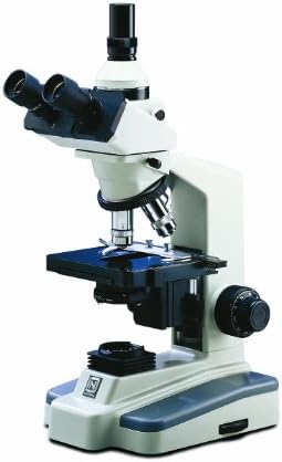 National Optical 163 Trinocular Compound Microscope, WF10x Eyepieces, 40x-1000x Magnification, Brightfield, Halogen Illumination, Abbe Condenser, Iris Diaphragm, Mechanical Stage, 110V