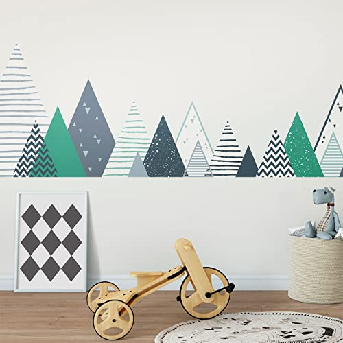 Muurstickers voor kinderen, decoratie babykamer, enorme muursticker voor kinderen, Scandinavische bergen, ZORKA - 70 x 115 cm