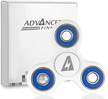 Fidget Spinner - ADVANCED SPINNERS - High Speed Tri-spinner with Premium ZrO2 Hybrid Ceramic Bearings - Stress Reducer-Perfect For ADD, ADHD, Anti Anxiety, and Autism Adult Children (White)