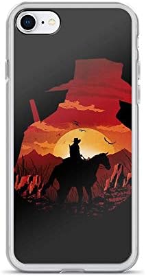 iPhone 7 Plus/8 Plus Pure Clear Case Cases Cover Red Dead Sunset Game Videos Silhouette Art