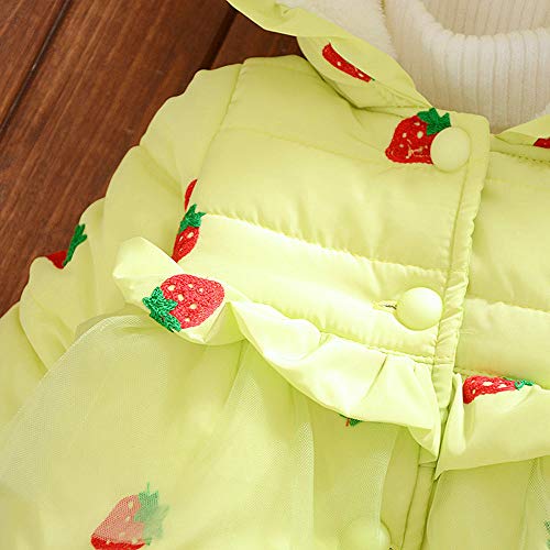 Keliay Bargain Toddler Kid Girl Winter Padded Pom Cute Cotton Hooded Coat Warm Jacket Outerwear - Thumbnail 2