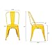 EdgeMod Metal Modern Dining Chair, Industrial Mid Century Kitchen Cafe Restaurant Side Chair, Stackable, Yellow (Set of 4)