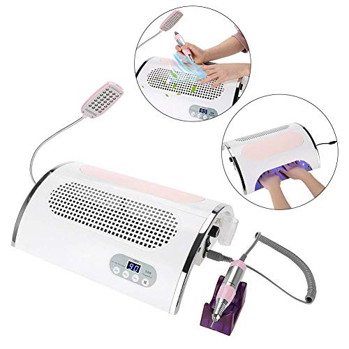 NOBGP Electric Nail Drill Machine Nail File Drill Pen Dust Collector Nail Dryer Lamp Lightweight Handpiece Grinder Adjustable Speed Multi-Functional Drill Kit