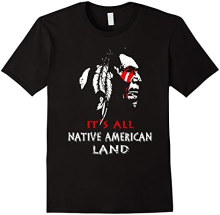 Mens It's All Native American Land Tshirt 2XL Black