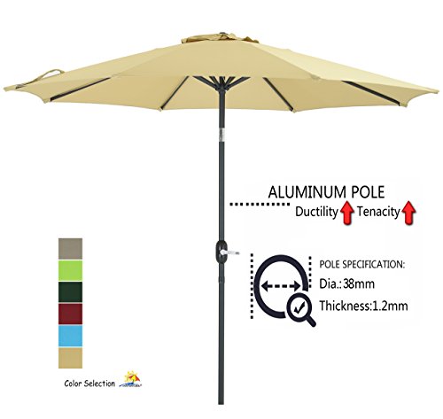 Patio Watcher 9 Ft Aluminum Patio Umbrel Buy Online In Guernsey At Desertcart