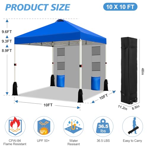 WEIZE 10x10 Pop Up Canopy Tent Review: 1-Button Instant Shelter with Sidewall image 19
