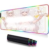 Hentai Anime Lewd Girl RGB Gaming Mouse Mat Pad