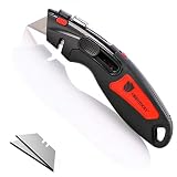 ORIENTOOLS Utility Knife Box Cutter Auto Retractable for Heavy Duty Office, Home, Arts Crafts, Hobby for Cutting Boxes, Cartons, Cardboardrd (1-Pack)