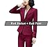 Frozac 2 Pieces Set Women Standard Pant Suits Business Office Lady Work Wear Formal Female One Button Blazer with Pant Red Pant Suit XXXL