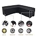 Linkool Outdoor Furniture Covers Patio Sectional Couch Protector Waterproof V Shaped Black Small Size 85x34x30H Inches