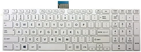 Looleking Laptop Keyboard with Frame for Toshiba Satellite C850 C850D C855 C855D C870 C870D C875 C875D series, US layout White color
