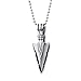 COOLSTEELANDBEYOND Stainless Steel Arrowhead Pendant Necklace Silver Polished with 23.6 Inches Steel Ball Chain