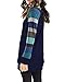 OUGES Women's Long Sleeve Round Neck Patchwork Casual Shirt Tops(Navy,S)