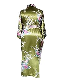 Applesauce 838 - Kimono largo para mujer, talla grande, diseño de pavo real y flores (talla única de EE. UU. se adapta a la mayoría de tallas 0.4 x 0.8 x 1.2 in)
