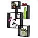 Giantex 4 Cube Intersecting Floating Shelves Square Wall Mounted Shelves Wood Home Furniture Accent Decorative Wall Shelf, Black