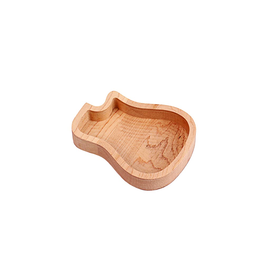 Ogdni Guitar Wood Picks Box Guitar Shaped Guitar Pick Storage Plectrum Container for Guitar Accessories