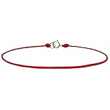 Extra thin Red string bracelet with Clasp - red