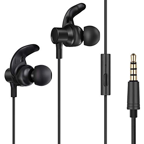 LETSCOM Wired Headphones, Crystal Clear Sound in-Ear Earbuds with Microphone, Lightweight 3.5mm Headphones Compatible with All 3.5 mm Interface Cellphones and MP3 MP4 Players
