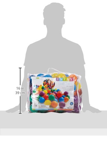 Intex 3-1/8" Fun Ballz - 100 Multi-Colored Plastic Balls, for Ages 2+