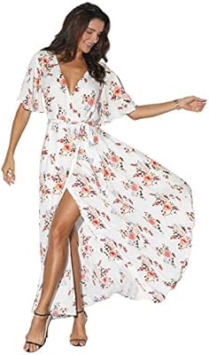 white flowy wrap dress