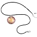 Chuvora Hand Blown Venetian Murano Glass Red with Yellow Flower Pendant Necklace, 18-20 inches
