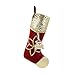 Valery Madelyn 21 Inch Red Gold Embroidery Christmas Stocking, Exquisite Plush Personalized Fireplace Hanging Stockings for Holiday Party Christmas Decorations and Xmas Gifts