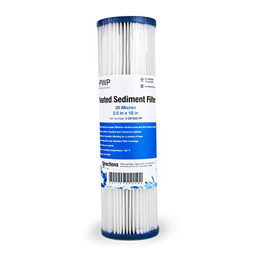 Pleated Poly Sediment Water Filter Cartridge 10x2.5 20 Micron 25 Pack